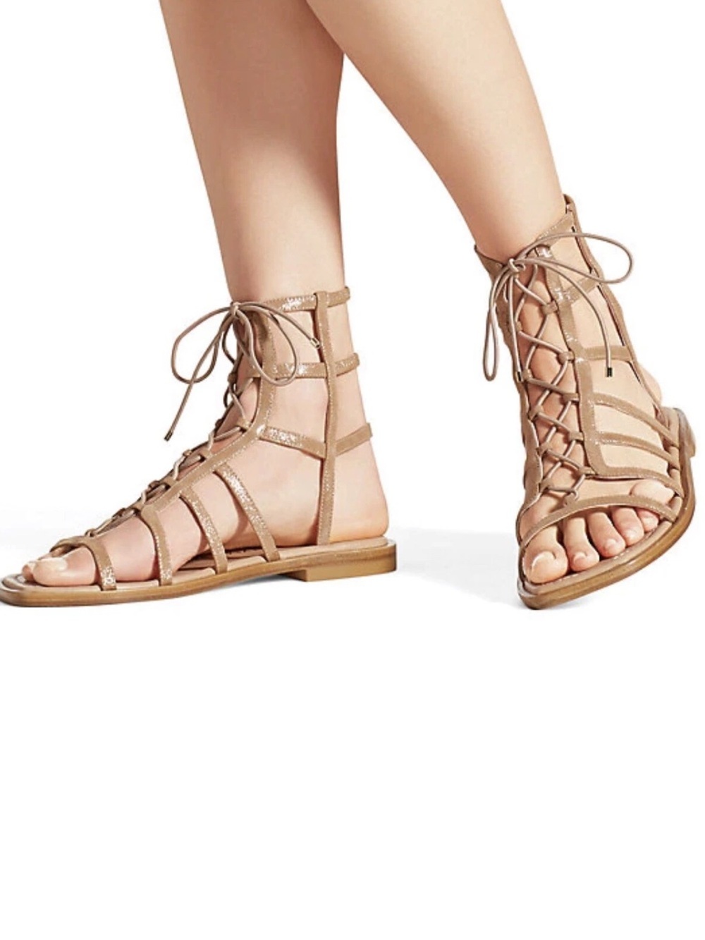 🌻NEW w/tag Stuart Weitzman Kora Gladiator Lace Up Flat Sandals Size 40 or 9.5